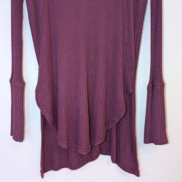 Free People | Ventura Waffle Knit Thermal Tee in African Violet	| Size Small - Picture 6 of 12